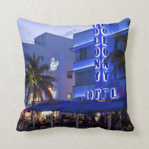 Ocean Drive, South Beach, Miami Beach 2 Throw Pillow