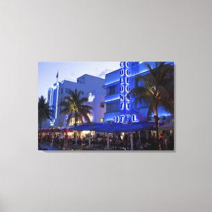 Ocean Drive, South Beach, Miami Beach, Canvas Print
