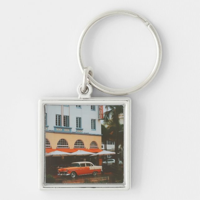 Ocean Drive, South Beach, Miami Keychain (Front)