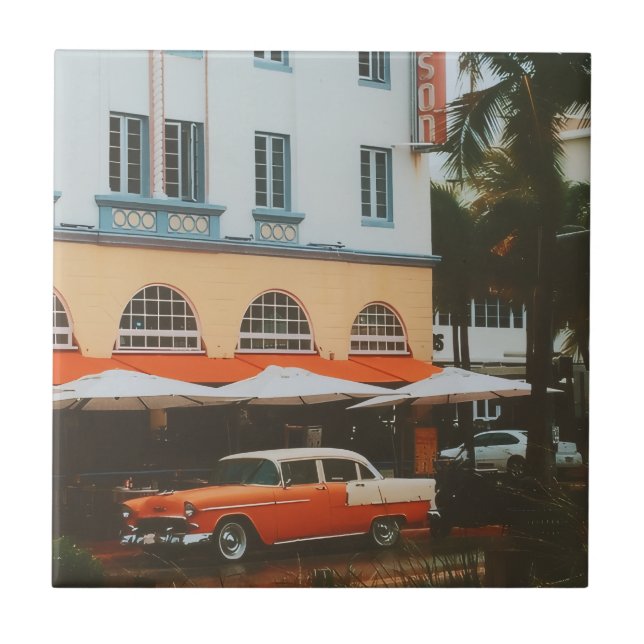 Ocean Drive, South Beach, Miami Tile (Front)