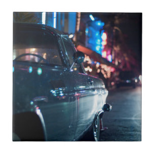 Ocean Drive vintage car Tile