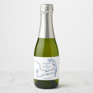 Ocean Edge Brewster Wedding Mini Bottle Sparkling Wine Label