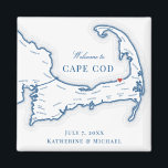 Ocean Edge Resort Destination Wedding Favour Magnet<br><div class="desc">Quick and Easy ordering! These Cape Cod map magnets make great Ocean Edge Resort wedding favours to include in your Brewster Cape Cod destination wedding welcome bags. Move the heart by clicking "Edit Using design tool" under "Personalize". Perfect for all the great wedding venues in on the Cape including the...</div>