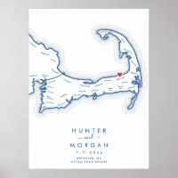 Ocean Edge Resort Wedding Navy Guest Book Poster