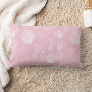 Ocean Elements Pink Throw Pillow