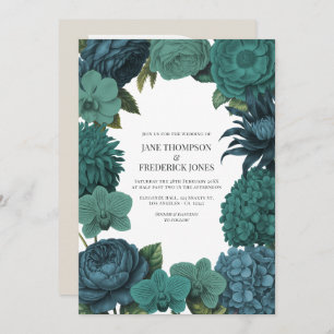 Ocean Emerald, Deep Lagoon & Tidepool Teal Wedding Invitation