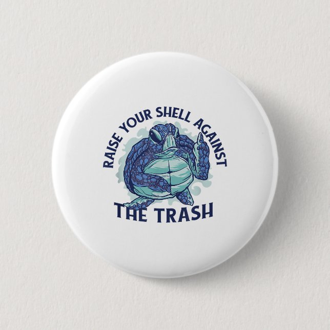 Ocean Environmental Protection Turtle _1  2 Inch Round Button (Front)
