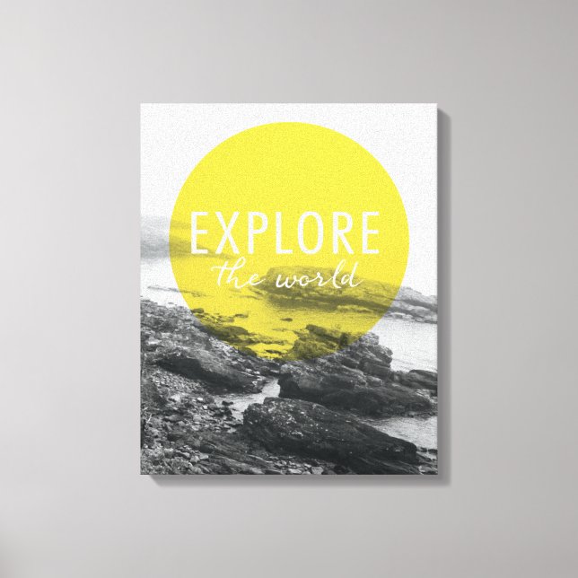 Ocean | Explore The World Quote Canvas Print (Front)