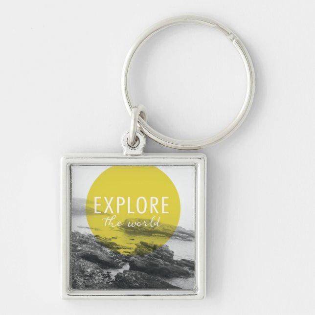 Ocean | Explore The World Quote Keychain (Front)