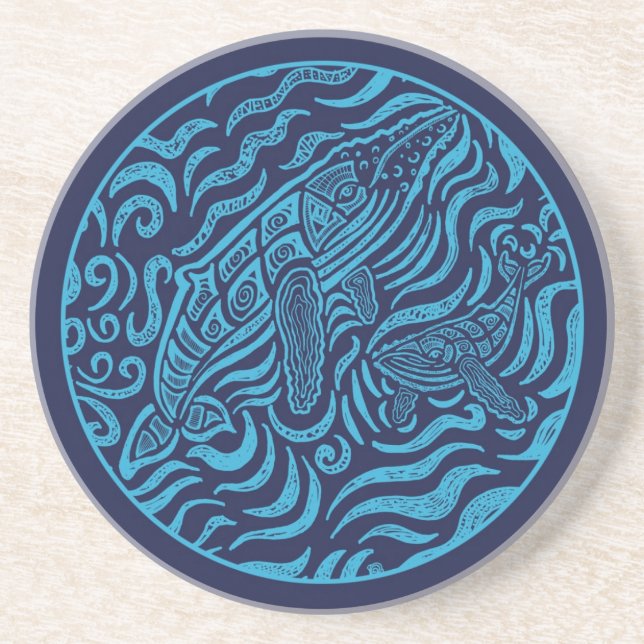 Ocean Family Humpback Whales Coaster (Front)