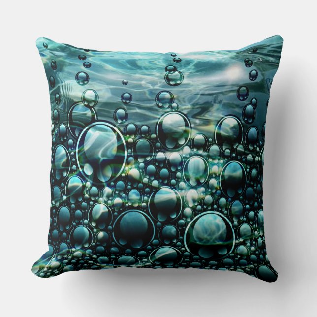 Ocean Fantasy Orbs Throw Pillow (Front)