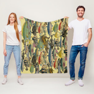 Ocean Fish Fishing Tropical Fish Exotic Colourful  Fleece Blanket