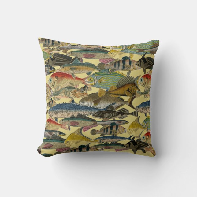 Ocean Fish Fishing Tropical Fish Exotic Colourful  Throw Pillow (Front)