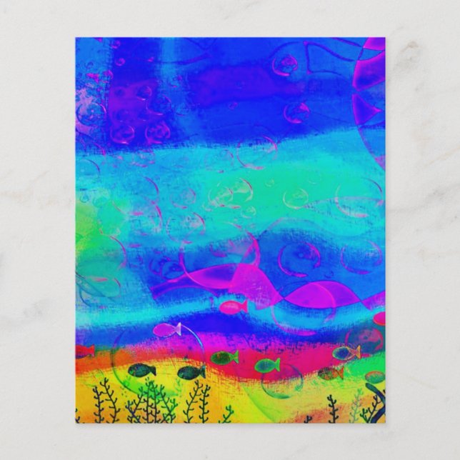 Ocean floor scrapbook background paper (Front)