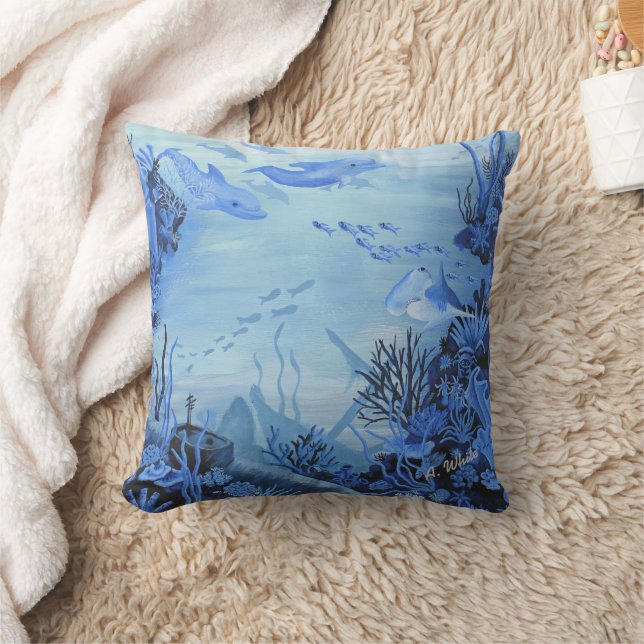 Ocean Floor Throw Pillow (Blanket)
