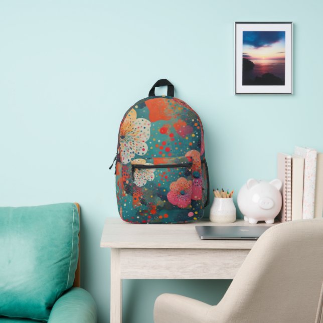 Ocean Floral  Printed Backpack (Insitu)