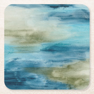 Ocean Flow II Square Paper Coaster
