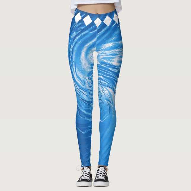 Ocean Flow Wavy Circle Leggings (Front)