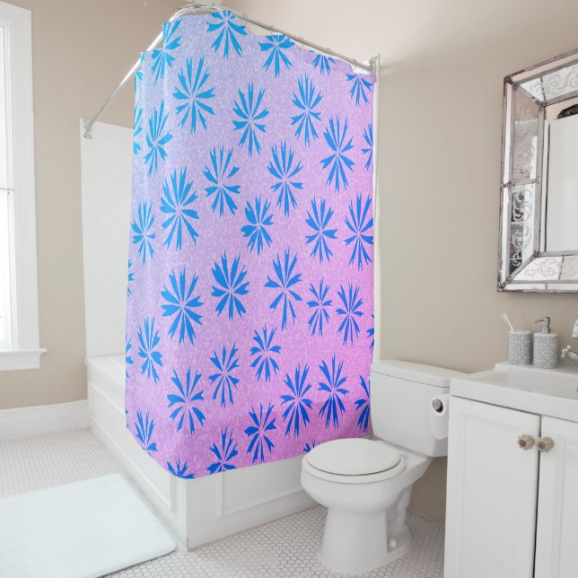 Ocean Flower Shower Curtain (In Situ)