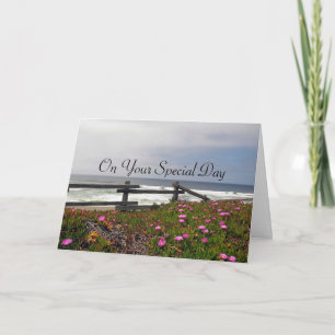 Ocean Flowers Adult Baptism Card