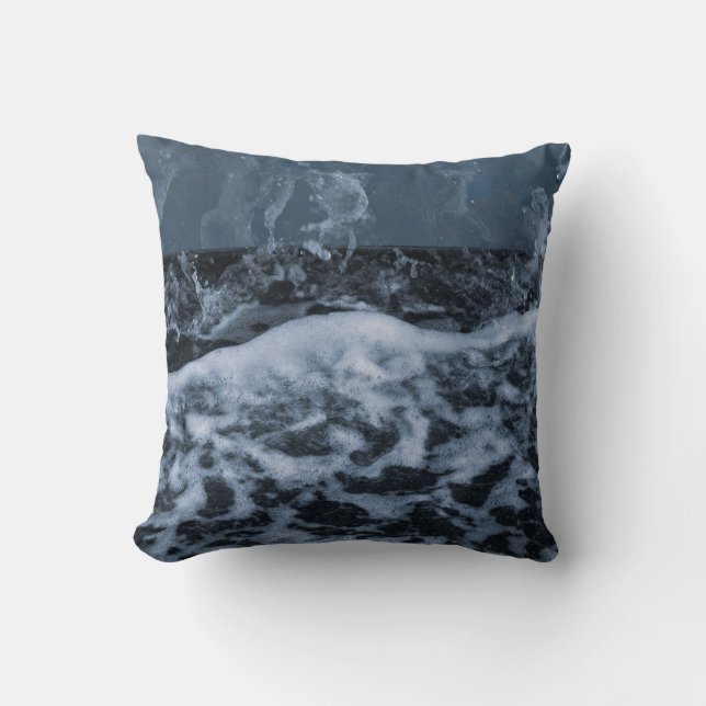 Ocean Foam Splash Closeup 1 Throw Pillow (Front)