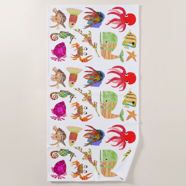 Ocean Friends Beach Towel (Front)
