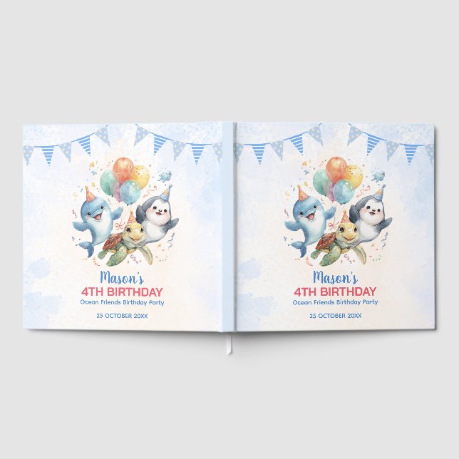 Ocean Friends Birthday Guest Book (Full)