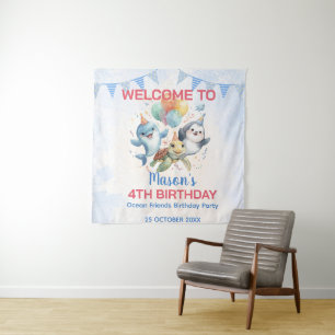 Ocean Friends Birthday Tapestry