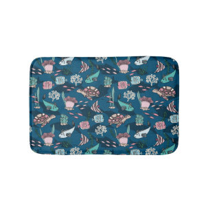 Ocean Friends kids pattern Bath Mat
