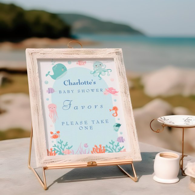 Ocean Friends Pastel Baby Shower Favour Sign (Creator Uploaded)