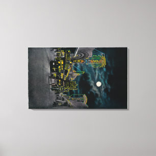 Ocean Front at Night, Ocean Park Canvas Print