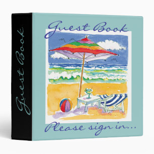 Ocean Front Property Guest Book binder