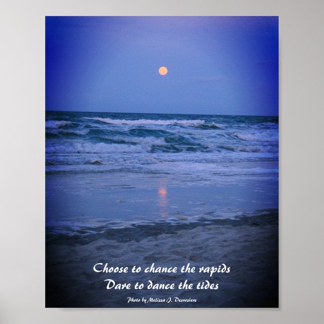 Ocean Full Moon Inspirational Print (Front)