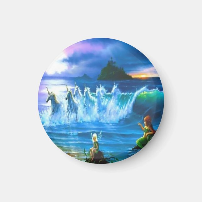 Ocean Full Of Unicorns Magnet (Front)