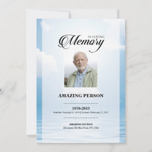 Ocean Funeral Prayer Card Template