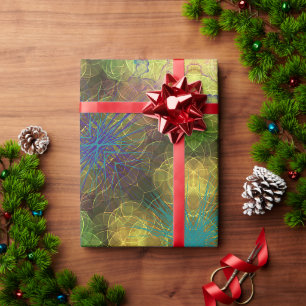 Ocean Garden, green, yellow, purple sea urchin Wrapping Paper