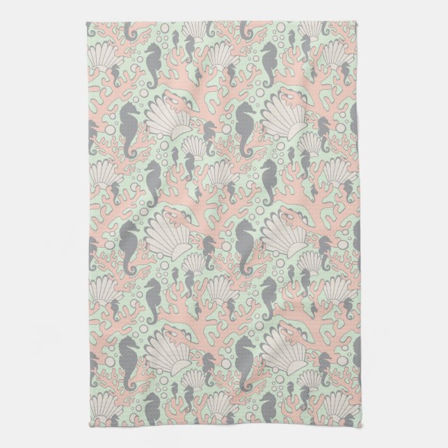 Ocean Gardens Pastel Serviette de cuisine (Vertical)