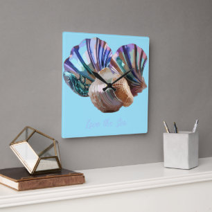 Ocean Gems Square Wall Clock