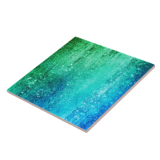 Ocean glam gradient blue-green tile (Side)