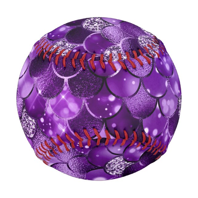 Ocean Glamour Colourful Fish Scales Pattern Baseball (Front)