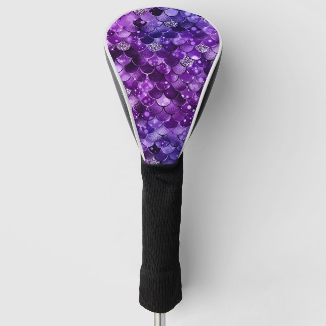 Ocean Glamour Colourful Fish Scales Pattern Golf Head Cover (Front)