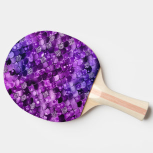 Ocean Glamour Colourful Fish Scales Pattern Ping Pong Paddle
