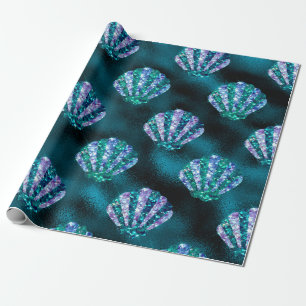 Ocean Glamour Colourful Oyster Pattern Wrapping Paper