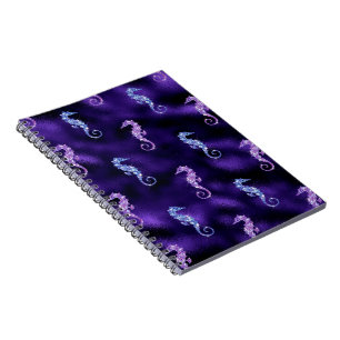 Ocean Glamour Colourful Sea Horse Pattern Notebook