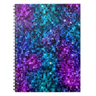 Ocean Glamour Metallic Purple & Blue Glitter Notebook