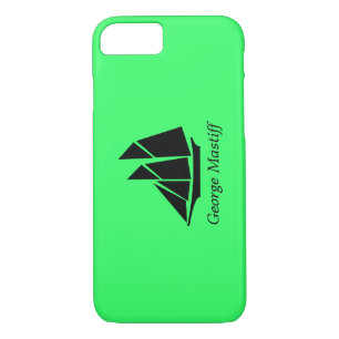 Ocean Glow_Black-on-Green Clipper Ship_personalize iPhone 8/7 Case