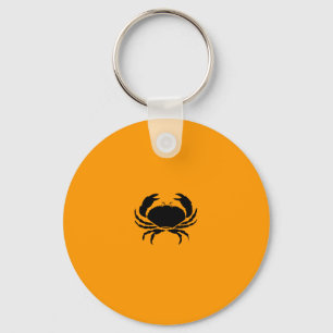 Ocean Glow_Black-on-Orange Crab Keychain