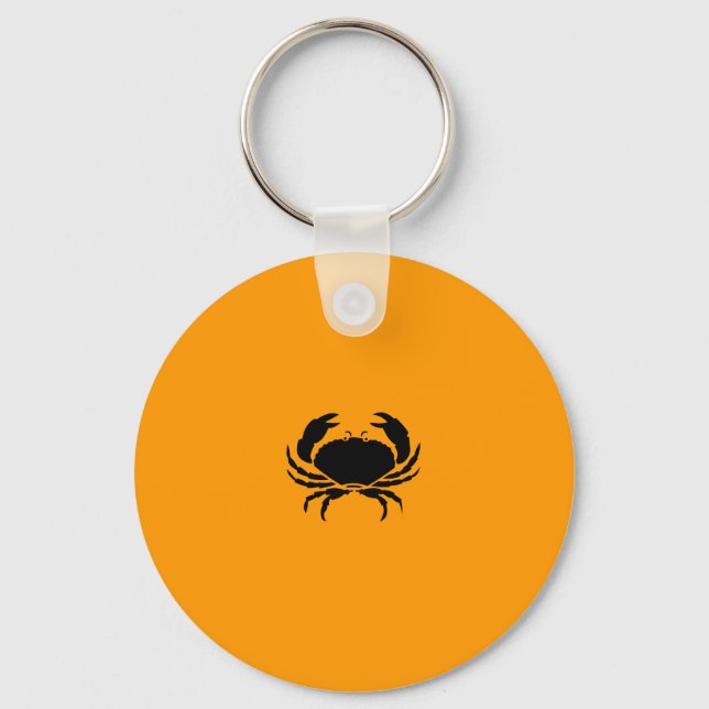Ocean Glow_Black-on-Orange Crab Keychain (Front)