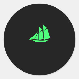Ocean Glow_Green Clipper Classic Round Sticker