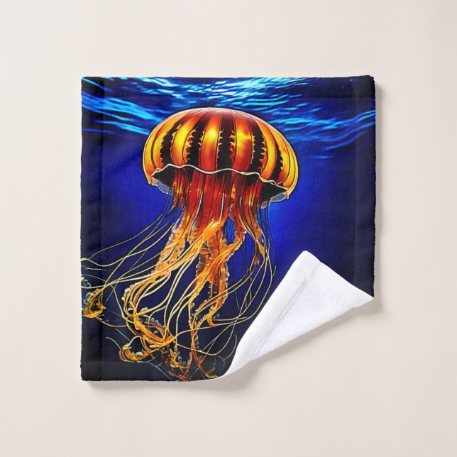 Ocean Glow Jelly Design Bath Towel Set (Wash Cloth)